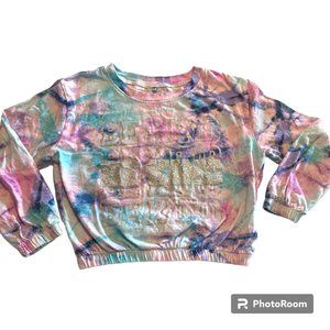Girls First girl's long sleeve Be Kind Tie‎ Dye shirt sz 5